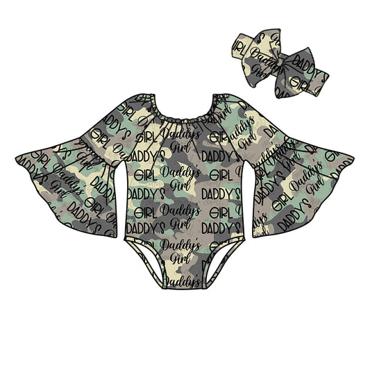 Baby girls camo long sleeve fall rompers preorder