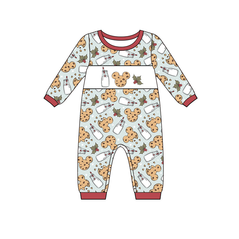 Baby boys Christmas milk cookie rompers