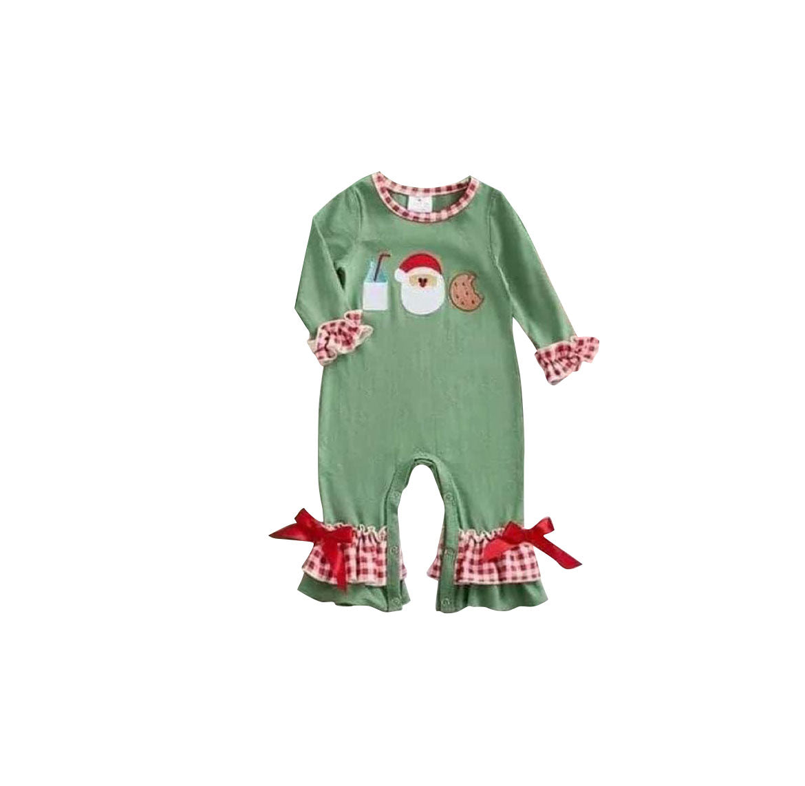 Baby Girls Christmas santa milk cookie rompers