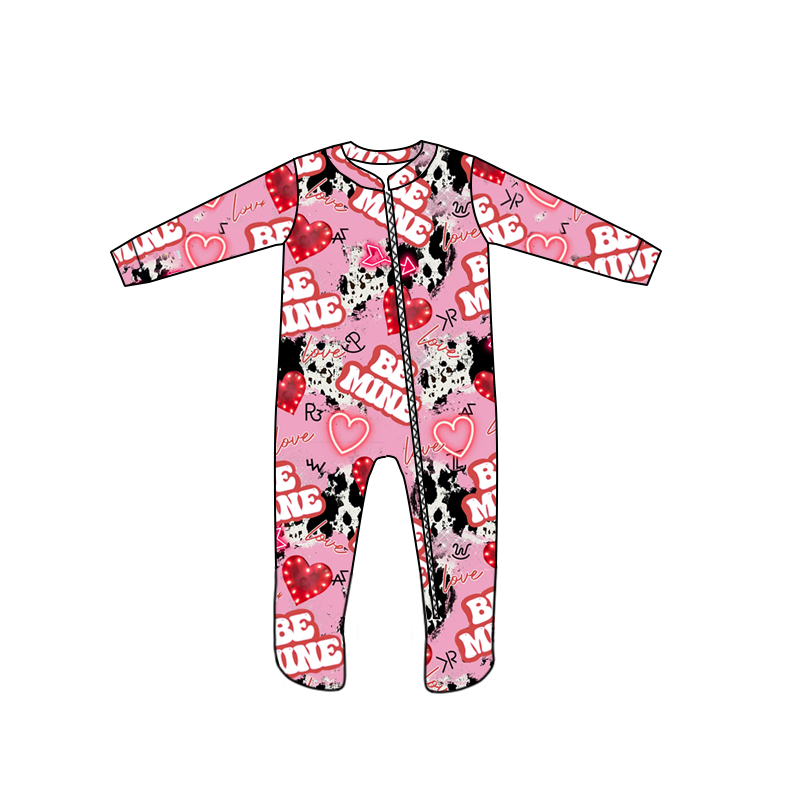 Baby Girls Be Mine Zip rompers