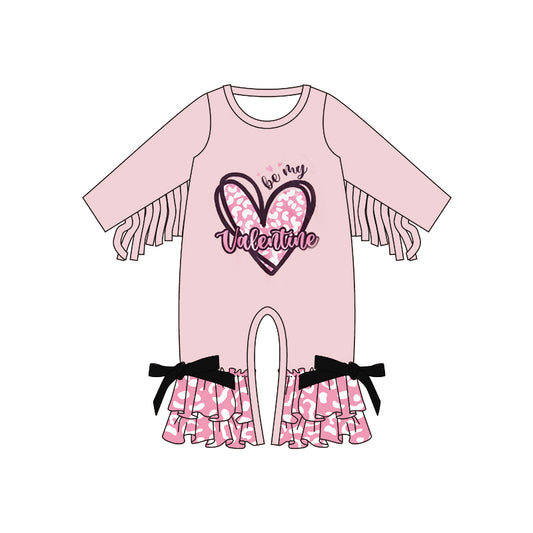 Baby Girls Heart Pink Tassle Sleeve rompers preorder