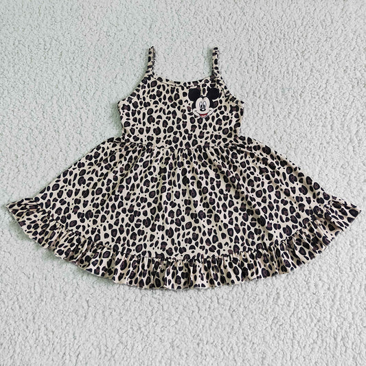 Baby girls leopard mouse twirl dresses