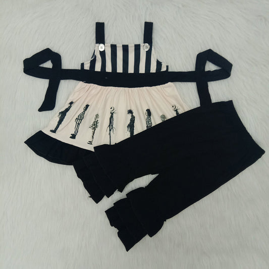 Baby Girls Halloween Black pants belt clothes sets