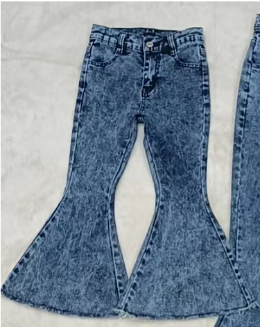 Baby girls navy fashion bell pants denim jeans