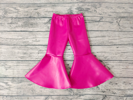 Baby Girls Hot Pink Pleather Bell Pants