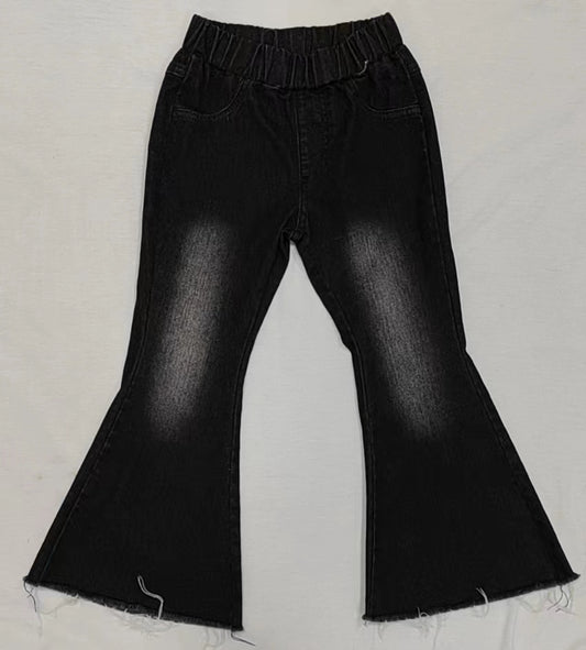 Baby Girls Black Bleached Denim Bell Pants preorder