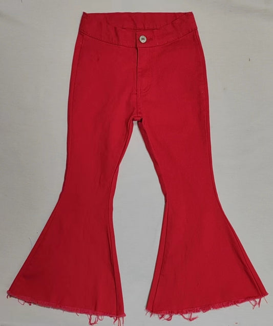 Baby Girls Red Denim Bell Jeans Pants preorder