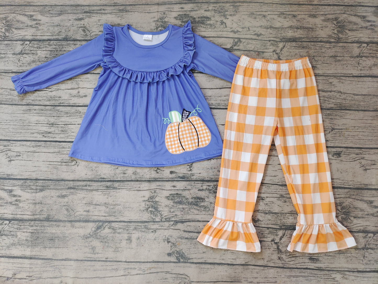 Baby girls pumpkin ruffle pants clothes sets