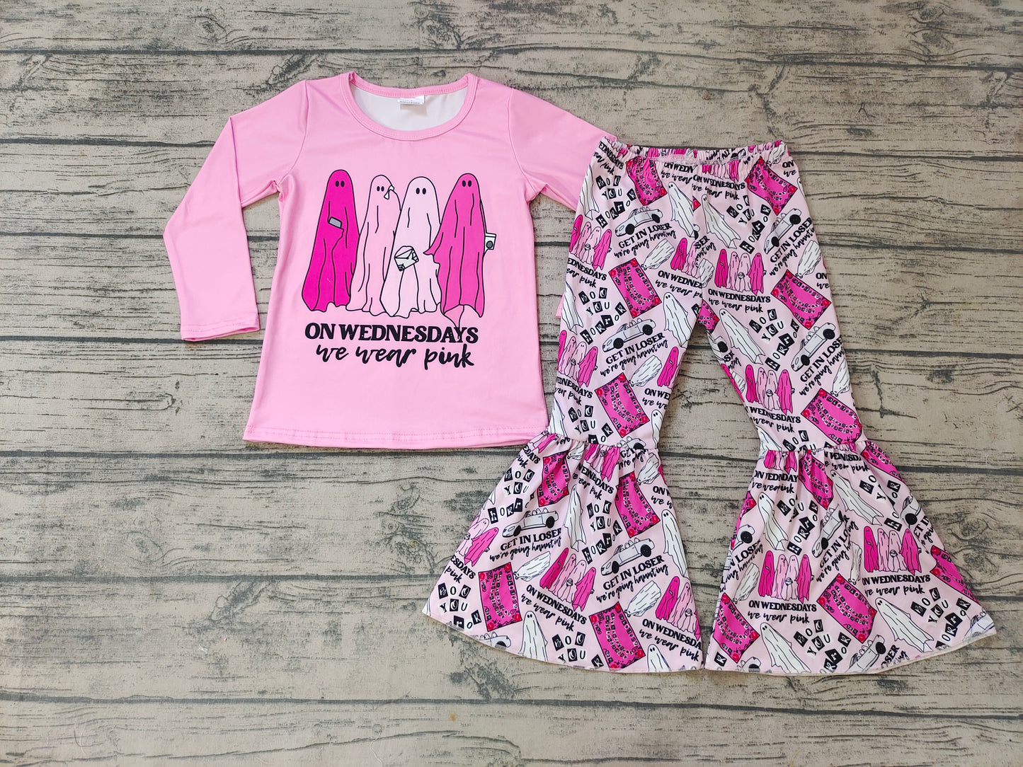 Baby Girls Halloween pink ghost bell pants sets