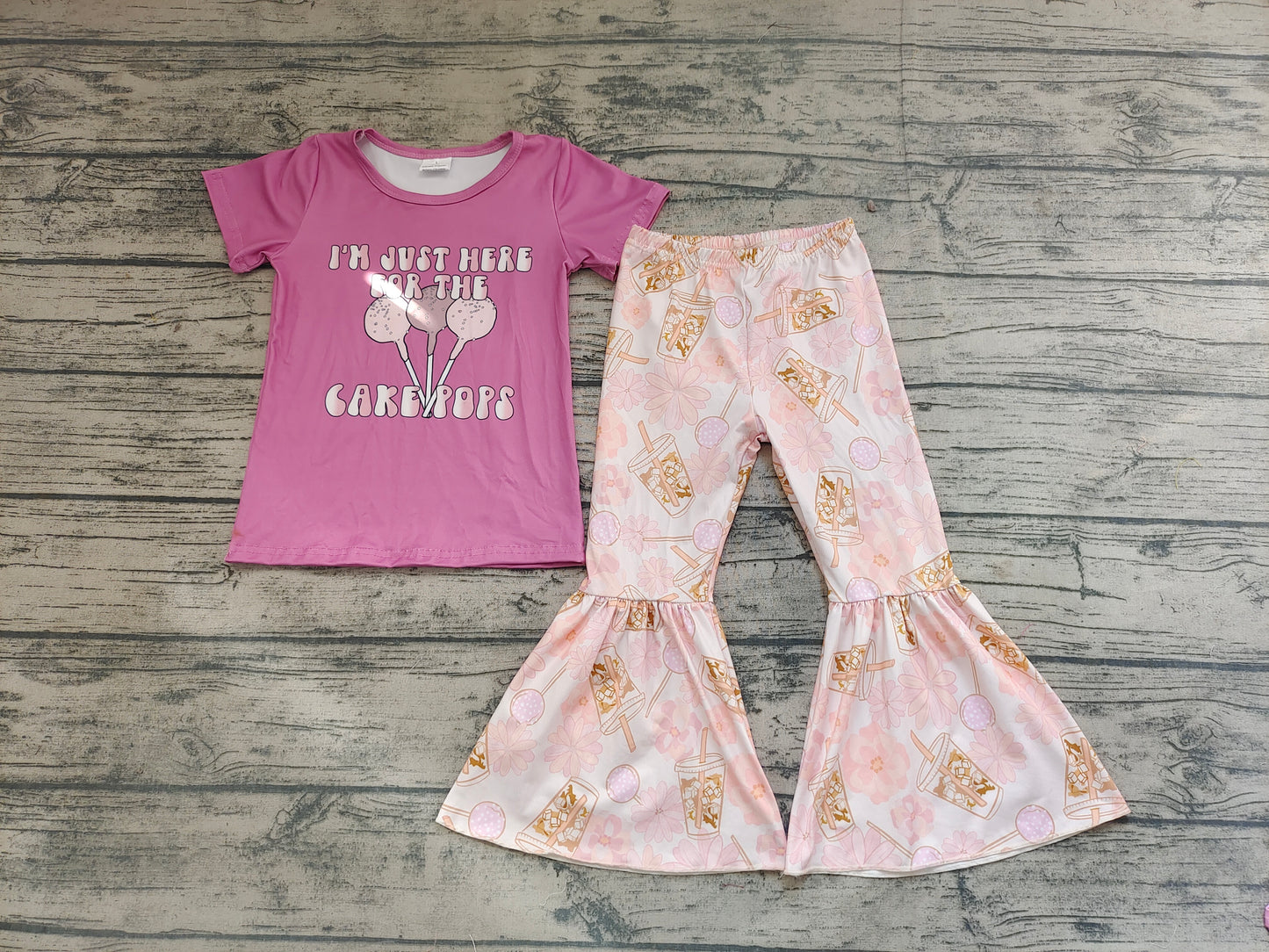 baby girls cake pops pink bell pants sets