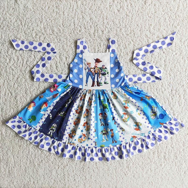 Baby girls toy blue color twirl dresses