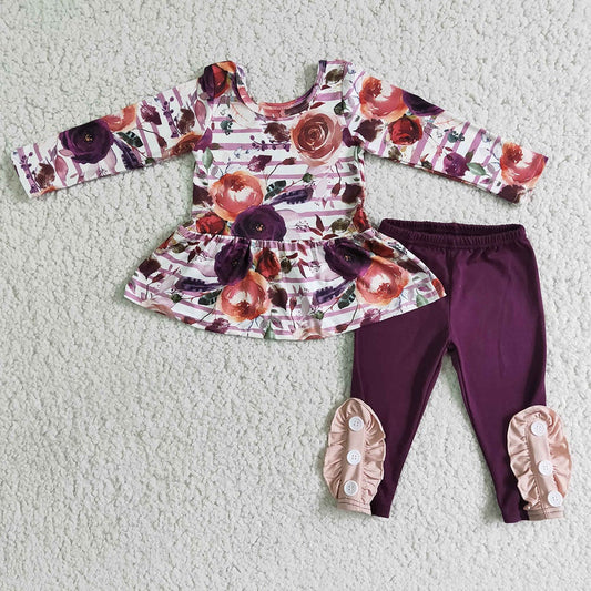 Fall floral legging sets