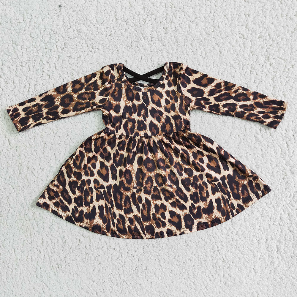 Leopard knee length dresses