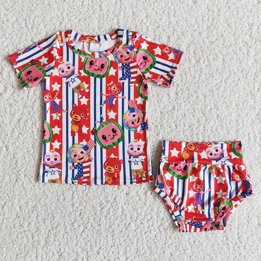 4th of July watermelon bummie sets