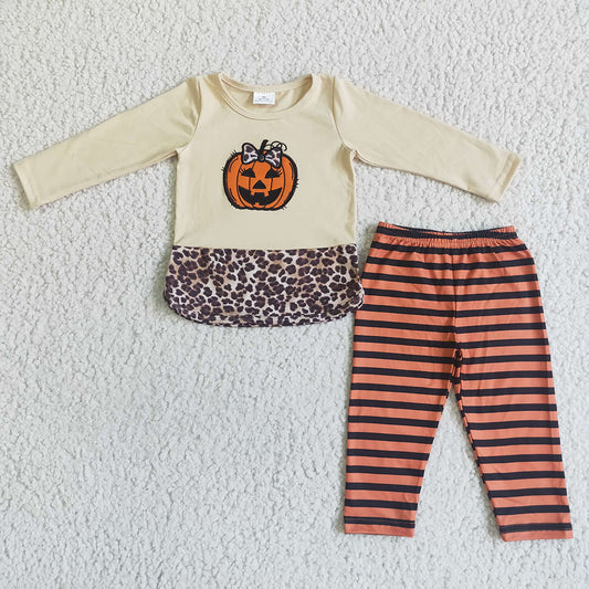 Baby boys Halloween pumpkin face legging clothes sets