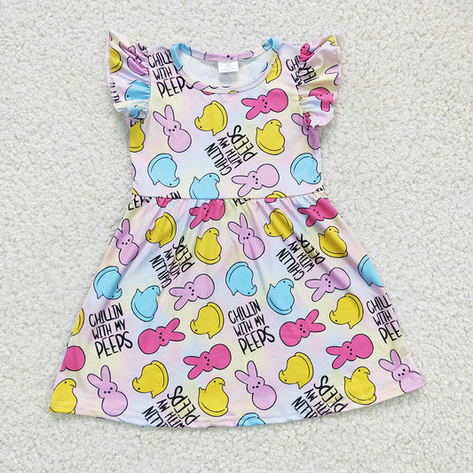 Baby Girls Easter rabbits Knee Length Dresses