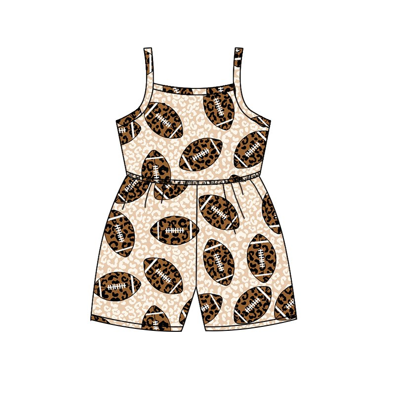 Baby girls baseball leopard summer jumpsuits