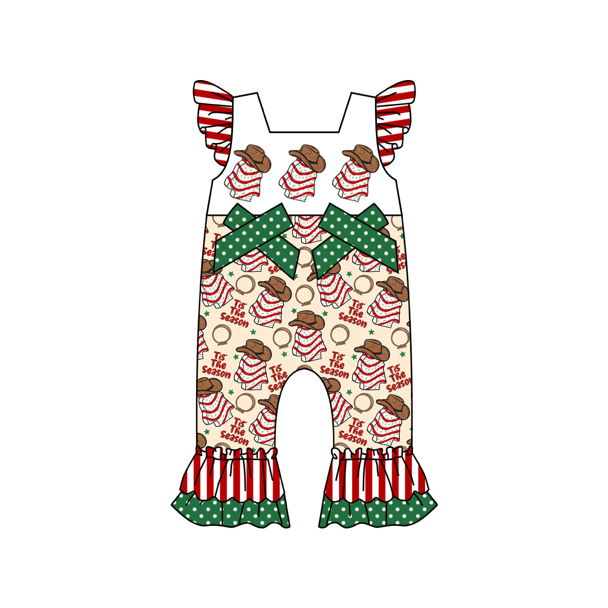 Baby girls Christmas season rompers