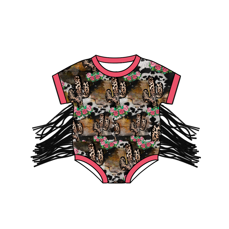 Baby Girls Tassel Cactus Rompers