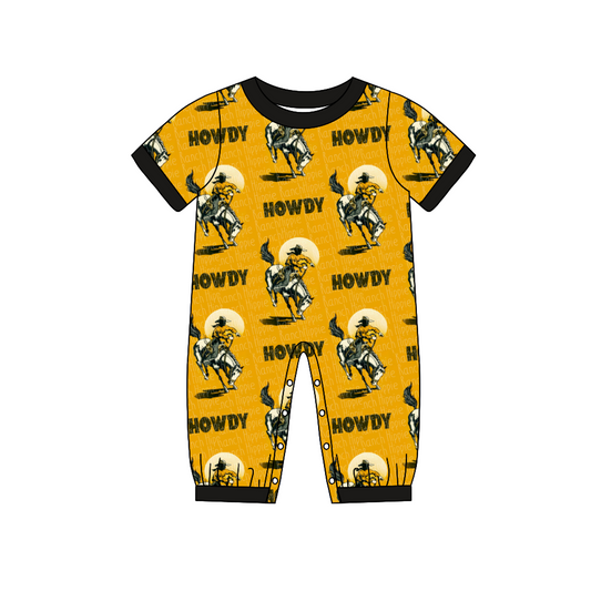Baby Infant Howdy Western rompers preorder