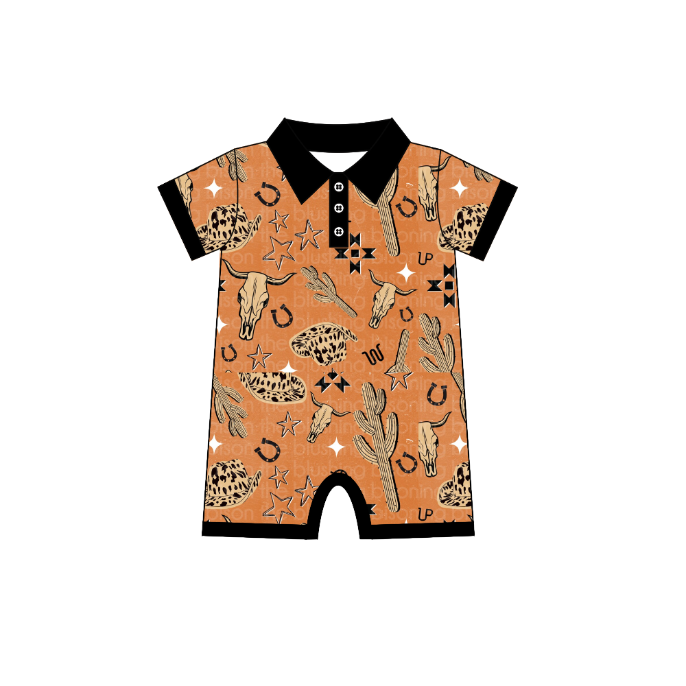 Baby Boys Cactus Western rompers preorder