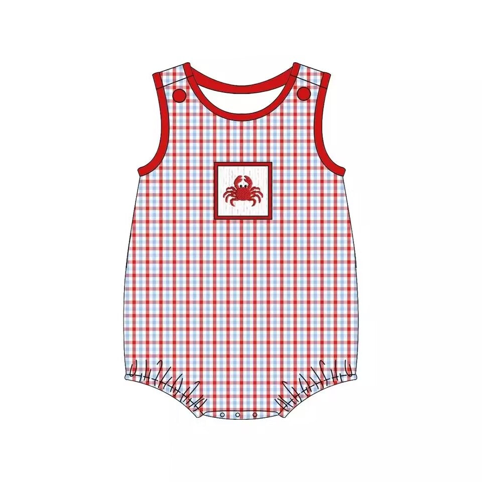 Baby Boys Summer Crab rompers