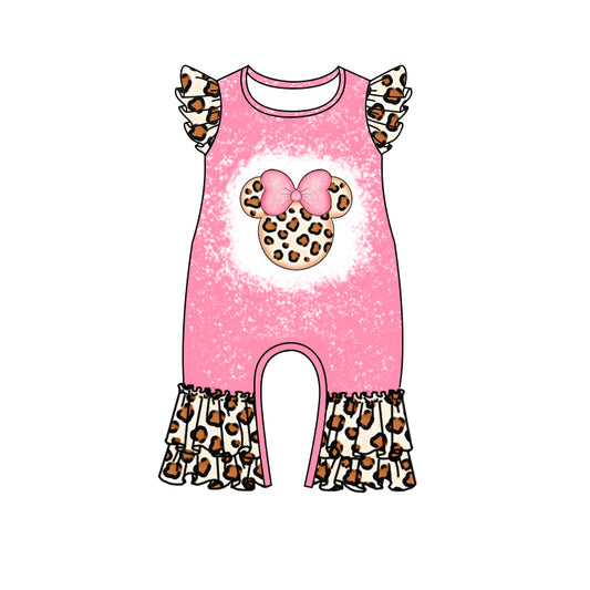 Baby Girls Cartoon Leopard Pink rompers preorder