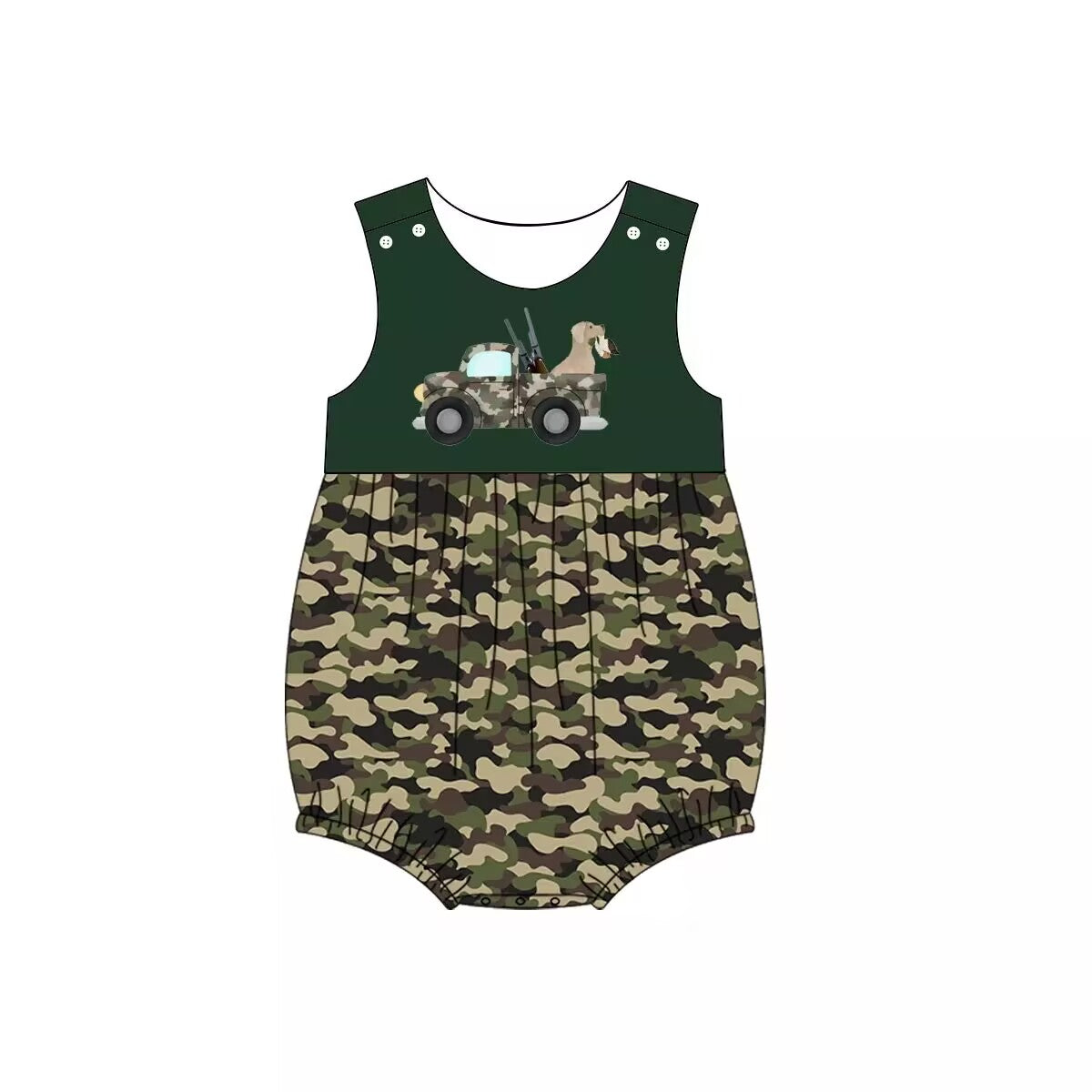 Baby Boys Summer Hunting Camo Rompers