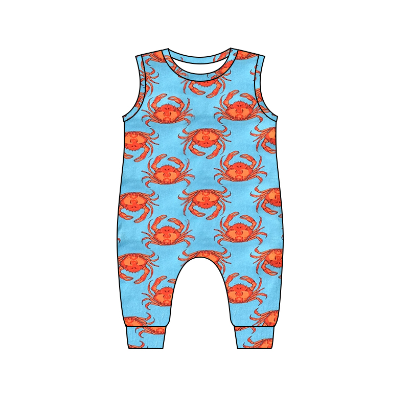 Baby Boys Crab Sleeveless rompers preorder