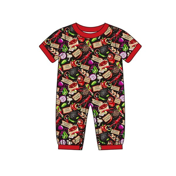 Baby Boys Lobster Short Sleeve Rompers