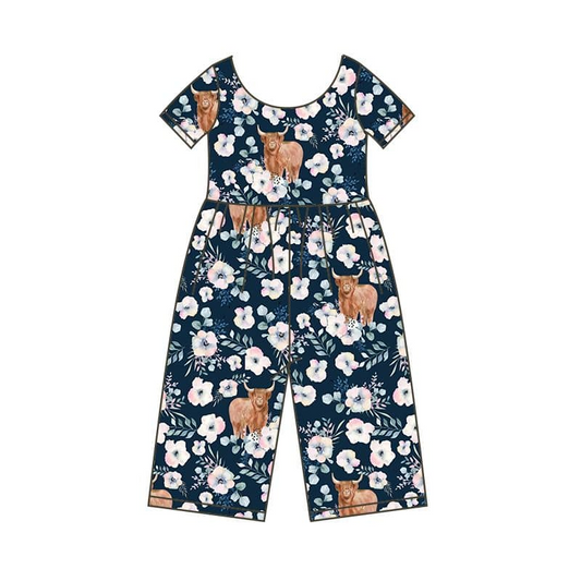 Baby Girls Cow Flowers Western jumpsuits preorder
