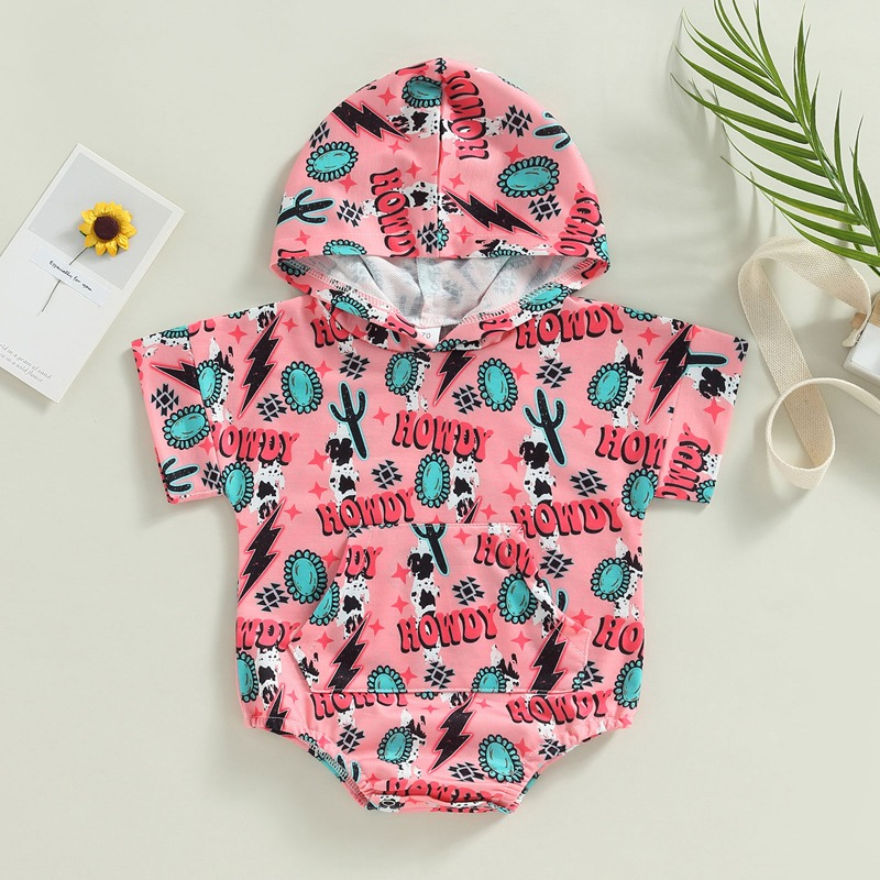 Baby Girls Howdy Western Hoodie rompers preorder