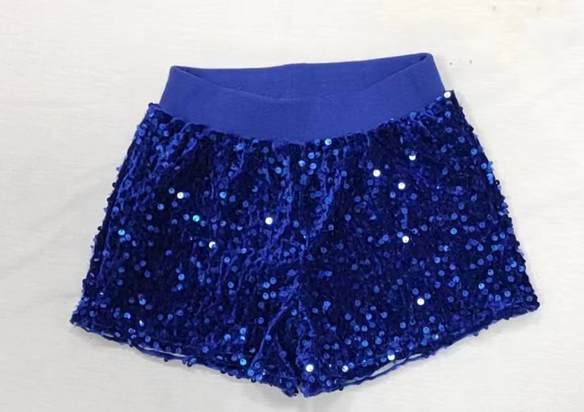 Baby Girls Blue Sequin Summer Shorts