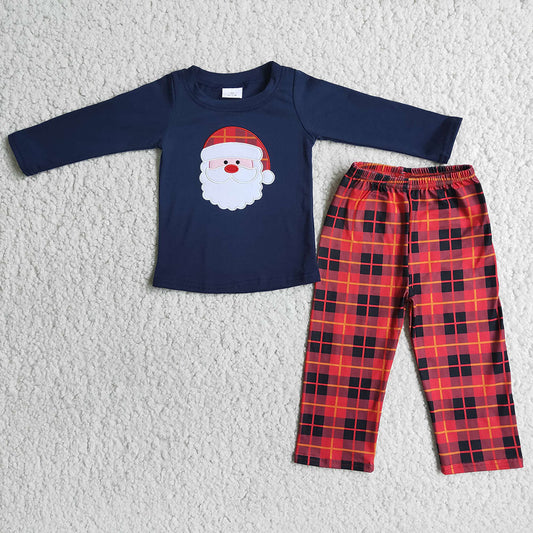 Boys Santa Plaid sets