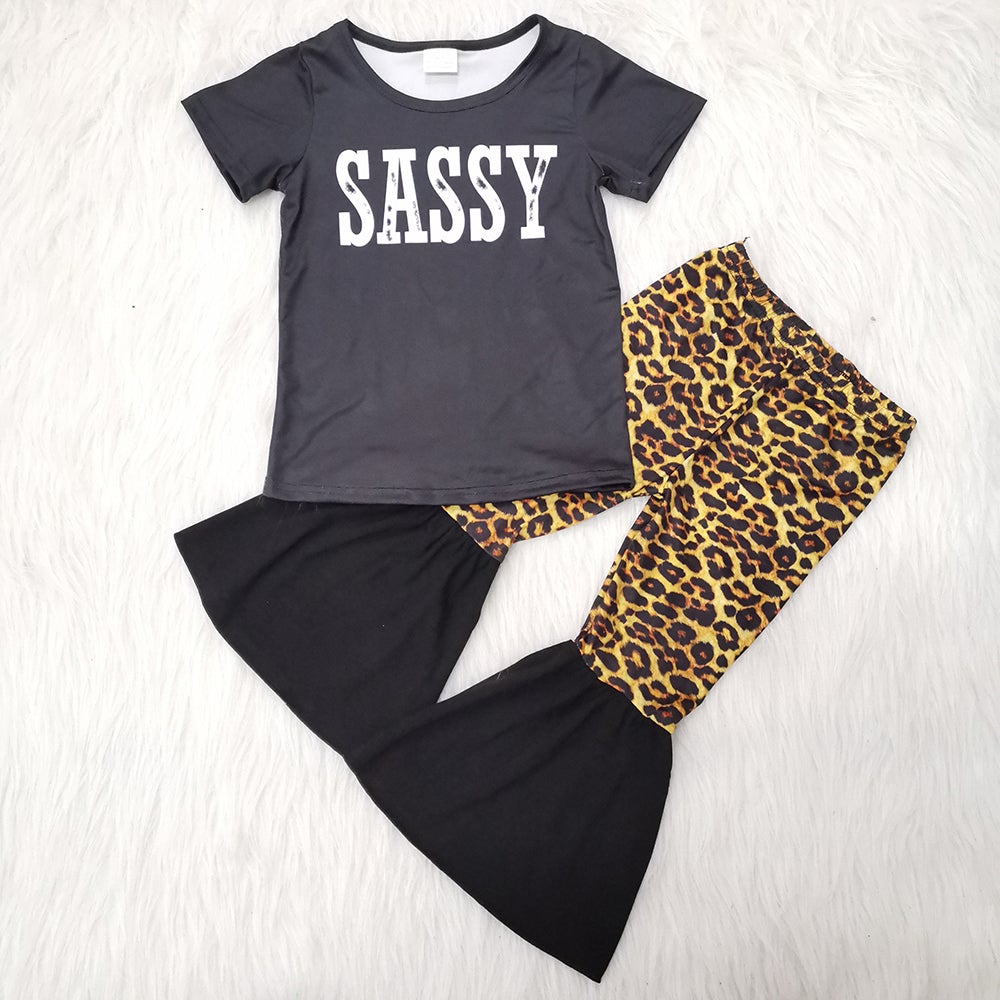 Black sassy leopard set