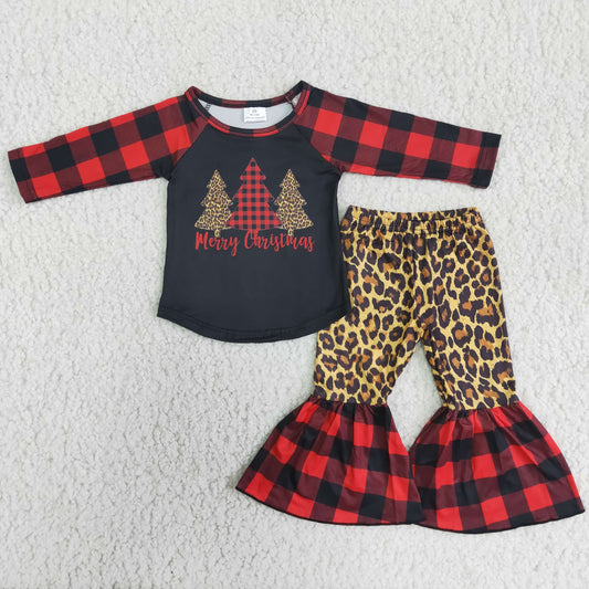 Christmas tree plaid bell set