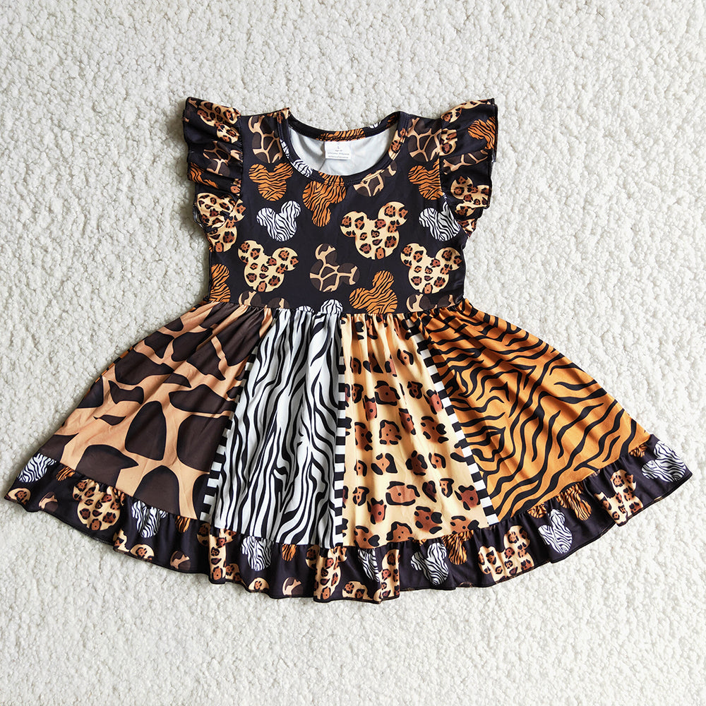 Leopard soft O-Neck dress