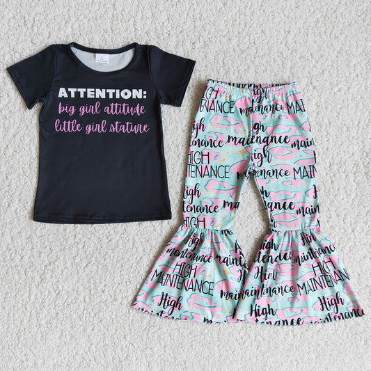 Baby girls attention bell outfits clothing sets-(can choose bow here)