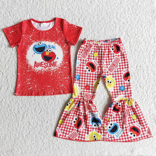 Baby girls red cartoon bell sets