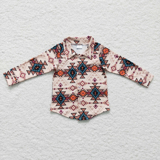 Baby boys aztec Long Sleeve button up shirts