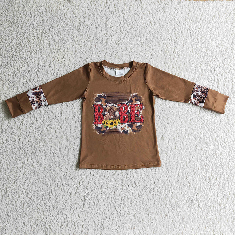 Baby Boys Western Babe Brown Long Sleeve shirts tops