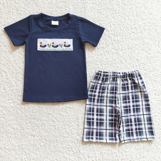 Boys Kids Duck Embroidery Tee Shirts Shorts Summer Clothes Sets