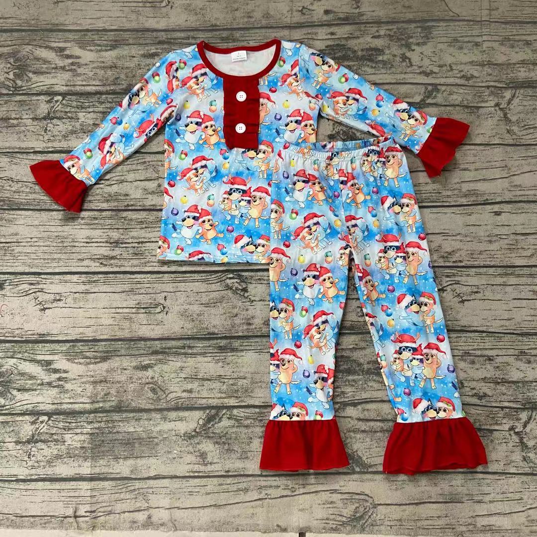 Baby girls Christmas dog pajamas