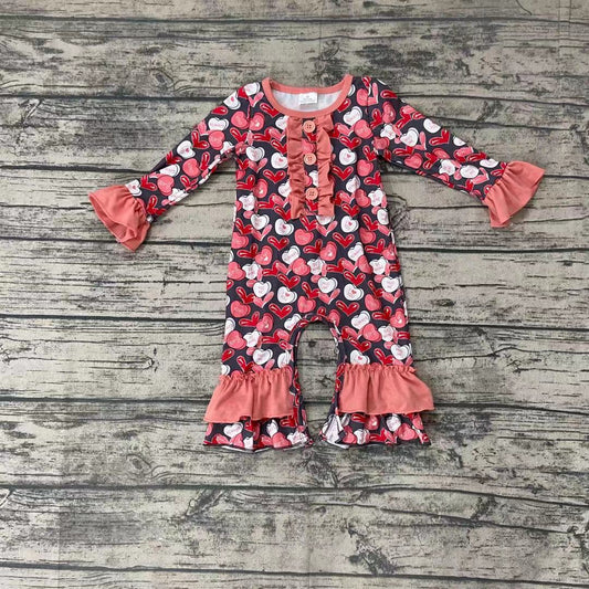 Pink heart valentines rompers