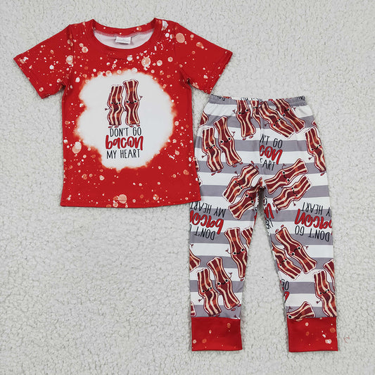 Baby Boys Red Cute Short Sleeve Tee Shirts Joggers Pajamas Clothes Sets