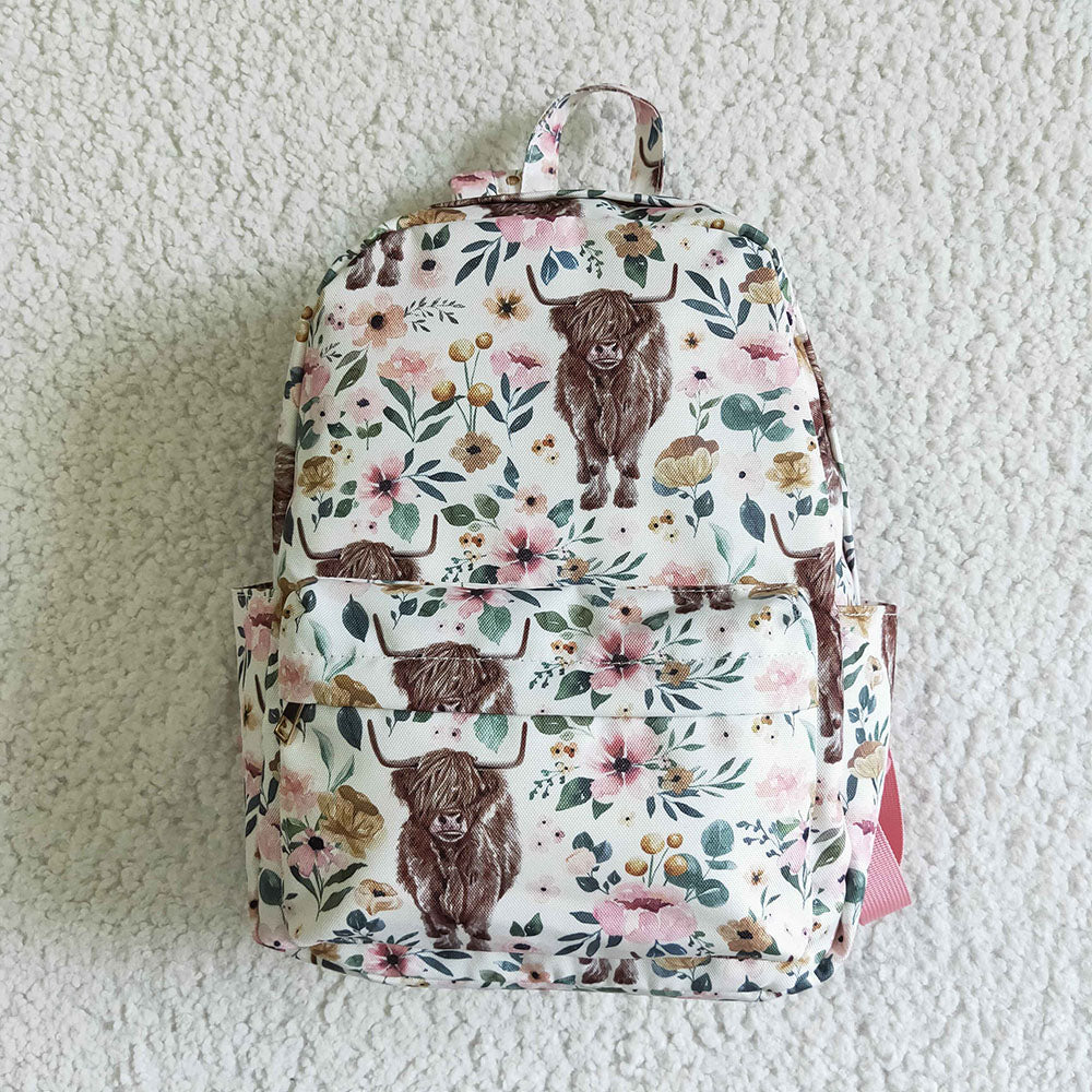 Western cow pink flower back bags