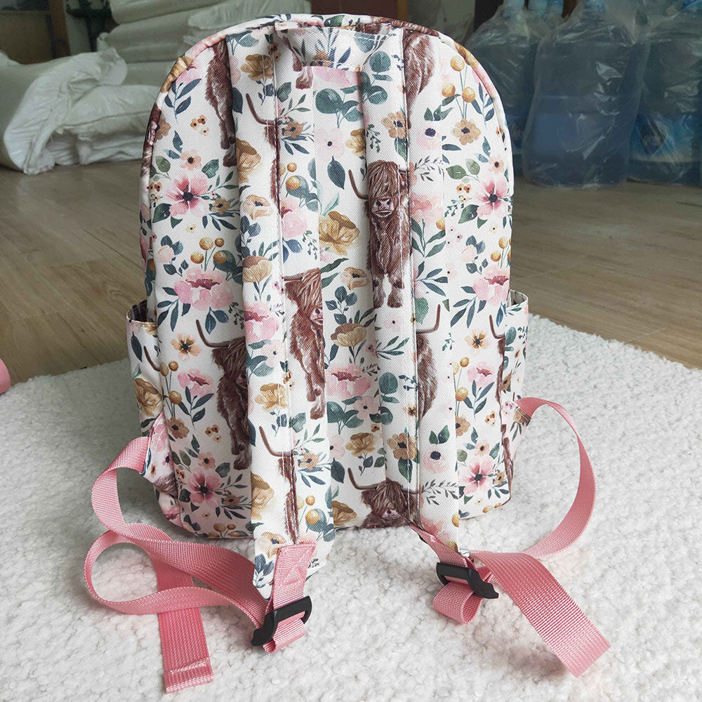 Western cow pink flower back bags