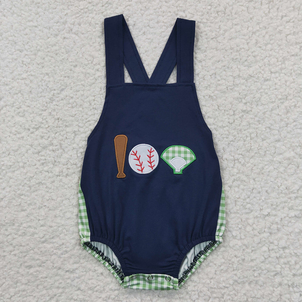 Baby Boys Baseball Bubble Rompers