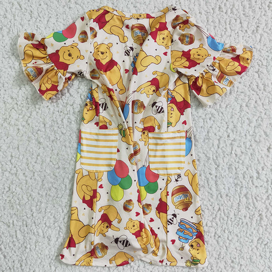 Baby girls bear cartoon dresses