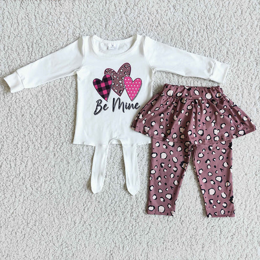 Baby Girls Be Mine legging skirts sets